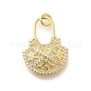 Латунные микропаве прозрачные подвески с фианитом KK-L225-043G
