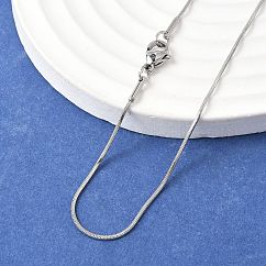 Collares de cadena de serpiente de acero inoxidable 304 resistentes al deslustre, con broches de langosta, color acero inoxidable, 17.7 pulgada (45 cm), 1mm