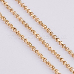 Catene portacavi in acciaio inossidabile placcate ionica (ip) 304, con la bobina, saldato, ovale, oro, 1.5mm, circa 65.61 piedi (20 m)/rotolo