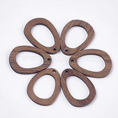 Pendenti in legno di noce, lacrima, cammello, 31x22.5x2~2.5mm, Foro: 2 mm