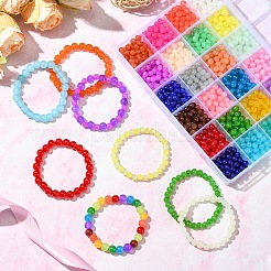 1200 шт. 24-цветный набор круглых бусин из искусственного нефрита&nbsp;DGLA-YW0001-27