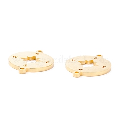 201ステンレススチールリンク  手動研磨  コンパスPVD真空メッキ  18KGP本金メッキ  21x16x1.5mm  穴：1.2mm&nbsp;STAS-F231-106G