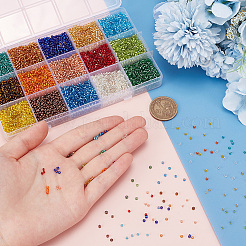 15 цветные стеклянные бусины SEED-HY0001-15A