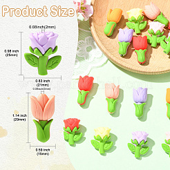 16 Stück 8 Farben Blumen-Silikonperlen&nbsp;SIL-CJ0003-25