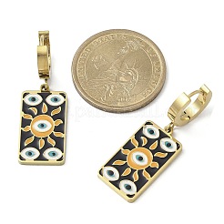 Женские серьги-кольца из нержавеющей стали 304 с эмалью&nbsp;STAS-Z105-01G-02