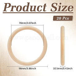 Anelli in legno di schima non finiti per accessori fai da te&nbsp;WOOD-WH0002-65C