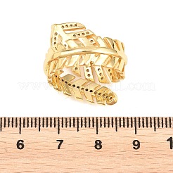 Anelli aperti con polsino in ottone micro pavé di zirconi cubici per donna&nbsp;RJEW-F211-01G