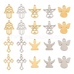 100 шт. 10 стиля 2 цвета подвески из нержавеющей стали 304&nbsp;STAS-LS0001-34