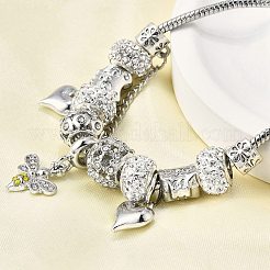 Сплав европейские бусины браслеты с подвесками BJEW-F495-13P