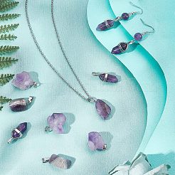 Подвески из натурального аметиста &nbsp;FIND-NB0003-57