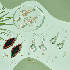 Латунные крючки для сережек с соединительными кольцами и пластиковыми гайками DIY-PH0023-18