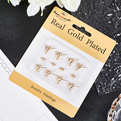 20 шт. латунные серьги-гвоздики&nbsp;KK-BBC0022-27