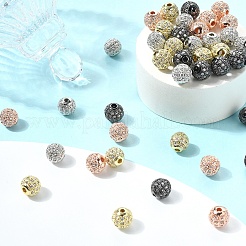 10 шт. круглые латунные бусины из микрофибры с кубическим цирконием ZIRC-YW0001-26B