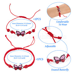 Регулируемые браслеты из нейлоновой оплетки из бусин&nbsp;BJEW-TA00486