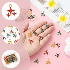 50шт 5 цвета сплава эмалевые подвески&nbsp;ENAM-FS0002-30