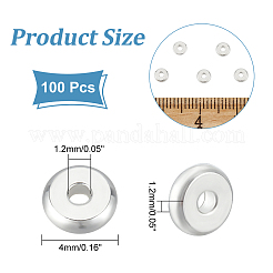 100 шт. разделительные бусины из нержавеющей стали 304 STAS-UN0051-49
