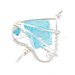 Pendentifs enveloppés de fil de cuivre de quartz naturel galvanisé&nbsp;PALLOY-TA00429-02