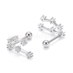 Серьги-гвоздики из циркония EJEW-F258-01L-P