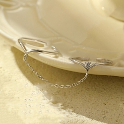 925 серебряное кольцо-манжета с кубическим цирконием для женщин FS-WGE2F5D-01