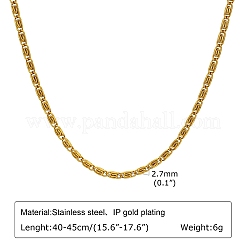 ステンレススチールチェーンネックレス  ルマキナチェーン  ゴールドカラー  15.75~17.72インチ（40~45cm）&nbsp;PW-WG0E3F7-01