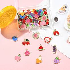 60 шт. 15 стиля фруктовых сплавов эмалевых подвесок&nbsp;FIND-FS0004-66