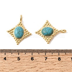 Синтетические бирюзовые подвески&nbsp;KK-Z149-14G-01