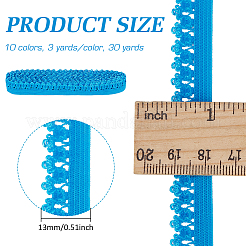 30 ярд двухцветных полиэстеровых эластичных цветочных кружевных лент OCOR-BC0006-76