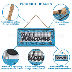 2 шт. 2-х цветные деревянные украшения для дверных табличек&nbsp;AJEW-CF0001-09