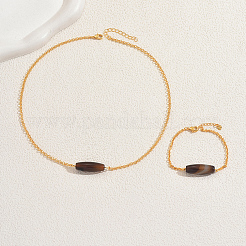 Комплекты браслетов и ожерелий из натурального агата овальной формы для женщин SD6681