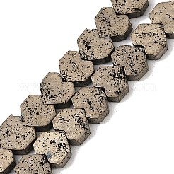 Galvanisierte natürliche Lavasteinperlenstränge&nbsp;G-K388-04B-08