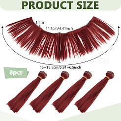Kunststoff lange gerade Frisur Puppe Perücke Haare&nbsp;DIY-WH0656-99B