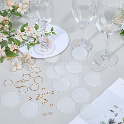 30шт. прозрачные акриловые диски большие подвески&nbsp;ZXFQ-SC0001-03