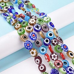 Fili di perline di vetro millefiori fatti a mano&nbsp;LAMP-F024-04A