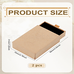 2 шт. картонные бумажные ящики для ювелирных изделий CON-LP0001-46B
