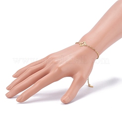 Bracelets à maillons en acier inoxydable 304 avec trèfle&nbsp;BJEW-JB06028