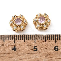 シェグレース ブラス パヴェ キュービックジルコニア マルチ連リンク  花  カドミウムフリーと鉛フリー＆ニッケルフリー  18KGP本金メッキ  ピンク  8x5mm  穴：1.4mm&nbsp;XGRQ4H442-683G-B