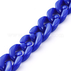手作りの不透明アクリルカーブチェーン  ミックスカラー  リンク：19x13.5x4.5mm  39.37インチ（1m）/連&nbsp;AJEW-JB00662