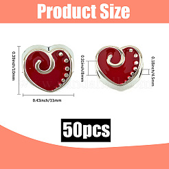 50 шт. сплав эмалированных европейских бусин MPDL-PA0001-01