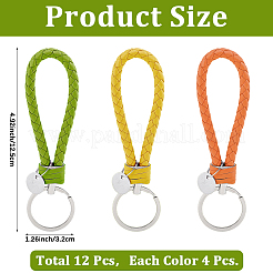 12шт 3 цвета ПУ кожаный брелок для вязания&nbsp;KEYC-CL0001-20C