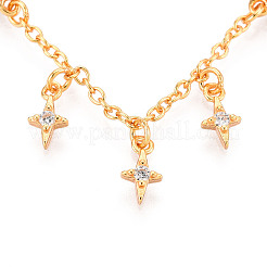 925 удлинитель цепочки из стерлингового серебра с микропаве из прозрачных кубических цирконий STER-N016-54G