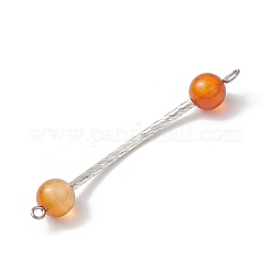 7 шт. 7 стиля окрашенный натуральный кварц и сердолик и розовый кварц и черный оникс и малайзийский нефрит круглые бусины латунные трубчатые соединители подвески&nbsp;PALLOY-JF03714