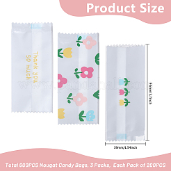 200 Stück Opp Blumen-Nougat-Süßigkeiten-Verpackungsbeutel&nbsp;ABAG-WH0039-28