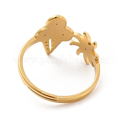 Ионное покрытие (ip) 201 нержавеющая сталь солнце и мороженое регулируемое кольцо для женщин&nbsp;RJEW-F131-02G