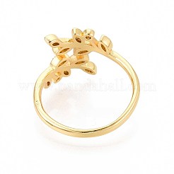 Манжеты из латуни с микро паве кубический цирконий для женщин&nbsp;KK-T071-58G