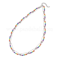 Комплекты из подвесных серег и ожерелий из стеклянных бусин чакра SJEW-JS01364