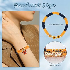 1 Set handgefertigte Polymer-Ton-Heishi-Perlen-Stretch-Armbänder&nbsp;BJEW-SZ0002-67A-01