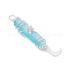 3 шт. 3 стиля гальванизированных подвесок из натурального кварцевого кристалла с заостренными концами из медной проволоки&nbsp;PALLOY-JF03767-04