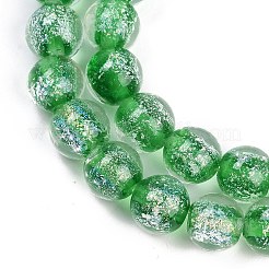 Ручная работа золотой фольги Lampwork бисер пряди LAMP-Q002-01B