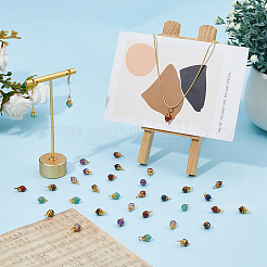 120шт круглые подвески из натуральных смешанных драгоценных камней&nbsp;G-HS0001-06