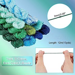 9 пачка 9-х цветных нейлоновых китайских узловязальных шнуров&nbsp;NWIR-PH0002-06A-02